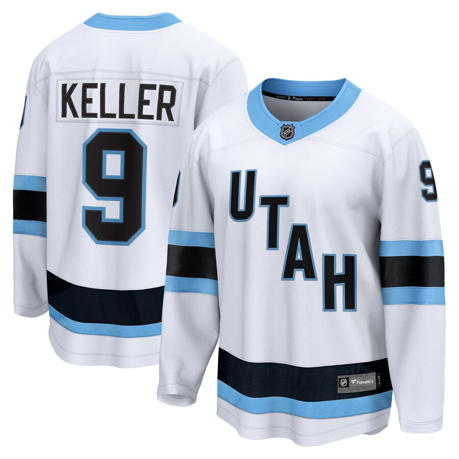 Men's Fanatics Utah Hockey Club Breakaway Away White Clayton Keller Hockey Jersey