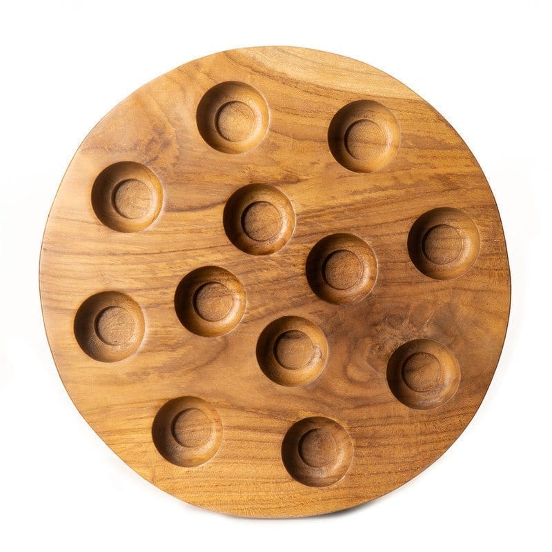 Teak Wood Egg Serving Tray