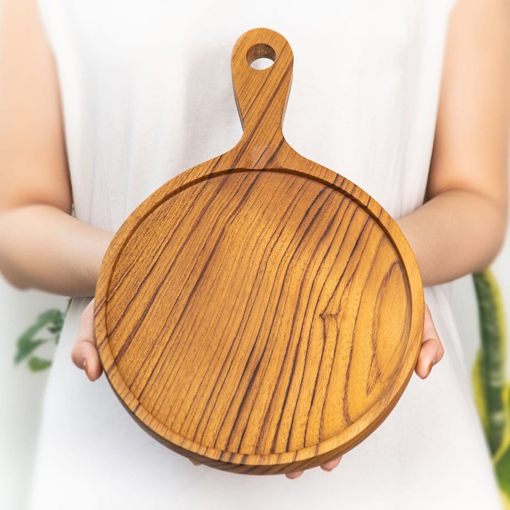 Teak Wood Pizza Board with Handle