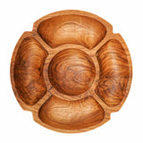 Teak Wood Sectional Chip and Dip Platter