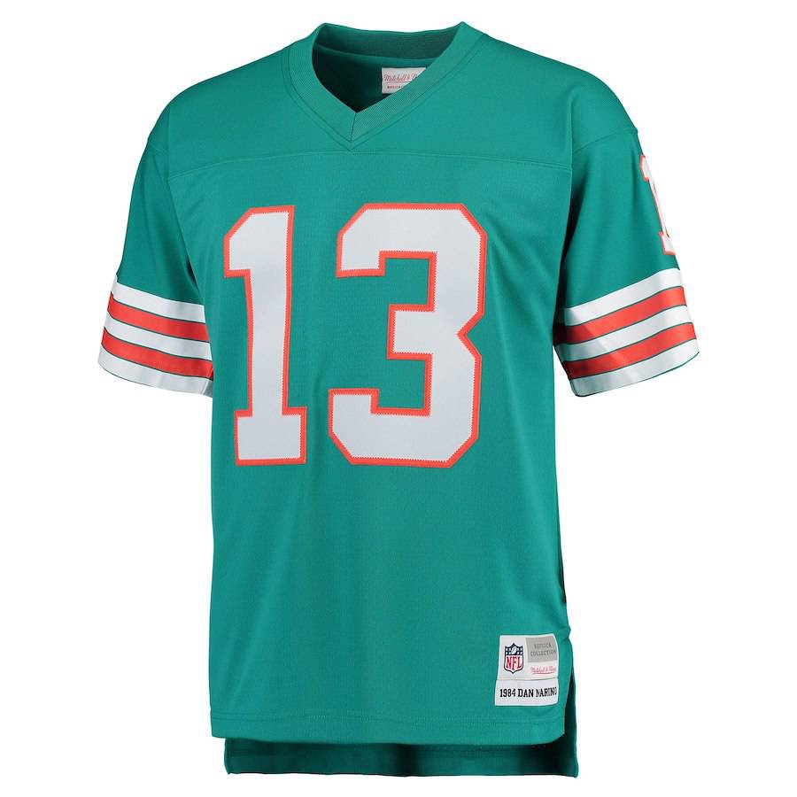 Mens Miami Dolphins Dan Marino Mitchell & Ness Aqua Retired Player Vintage  Jersey