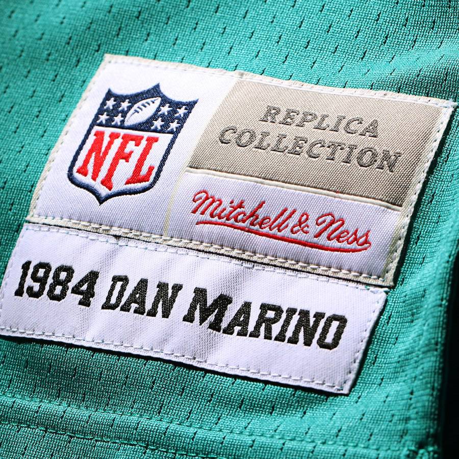 Mens Miami Dolphins Dan Marino Mitchell & Ness Aqua Retired Player Vintage  Jersey