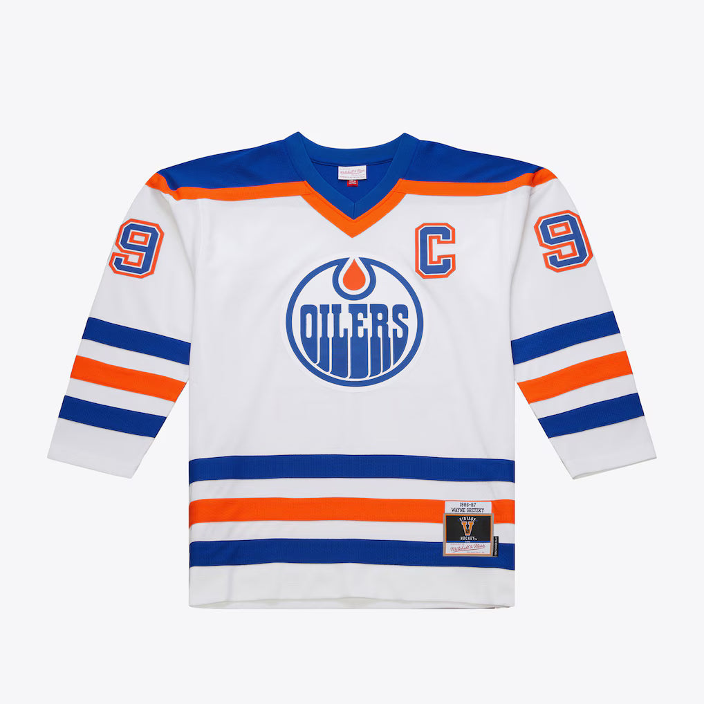 Men's Wayne Gretzky Edmonton Oilers 1986-87 White Power Play Player Jersey